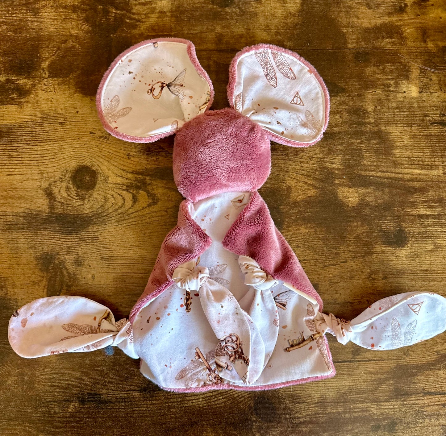 Doudous Voili & Voilou Clés magique rose poudré – Compagnons faits main pour petits aventuriers