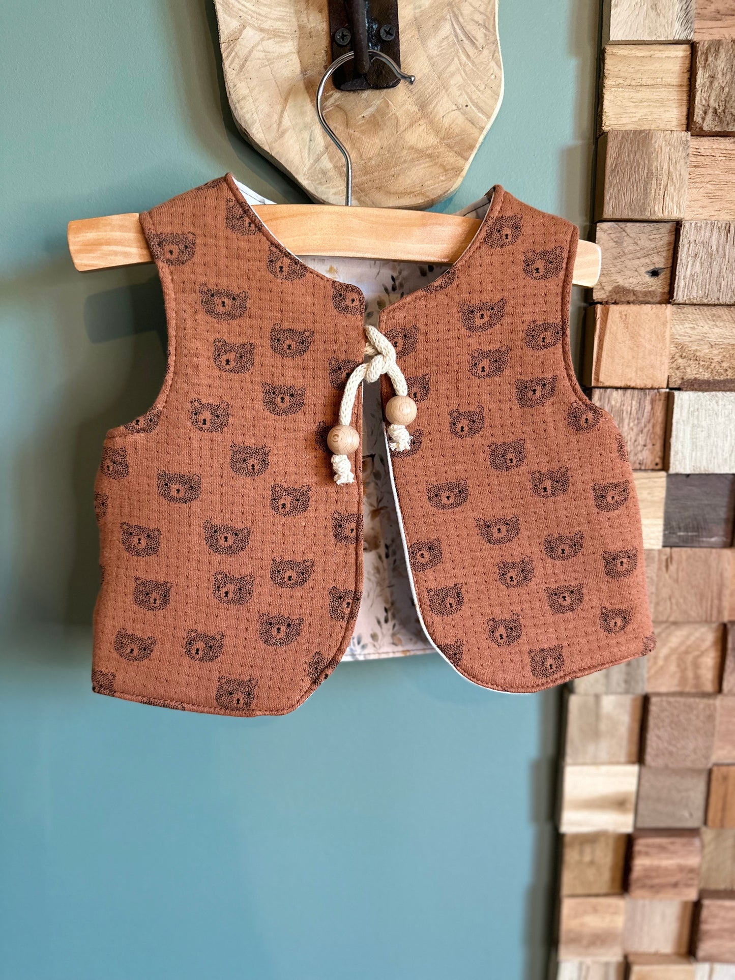 Gilet réversible animaux de la forêt