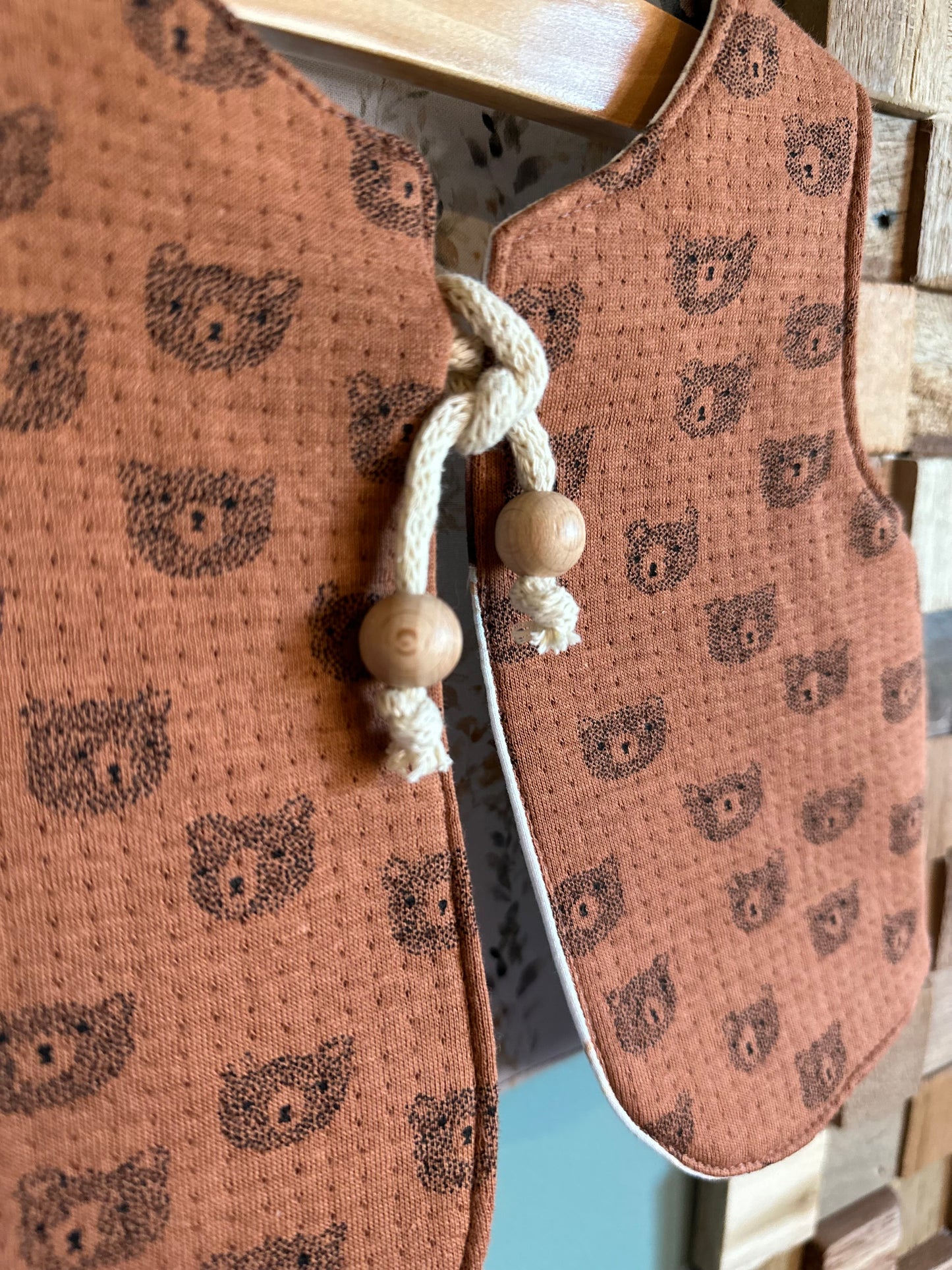 Gilet réversible animaux de la forêt