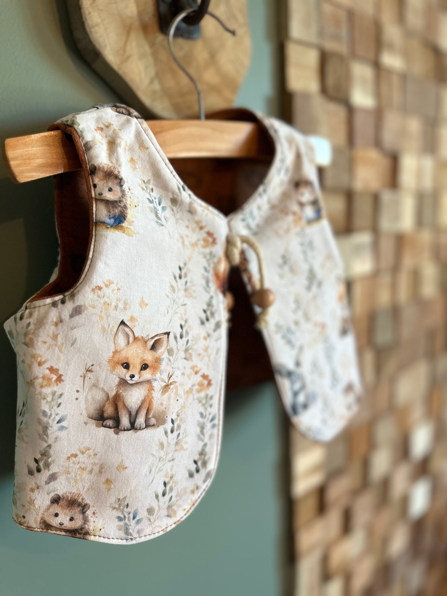 Gilet réversible animaux de la forêt