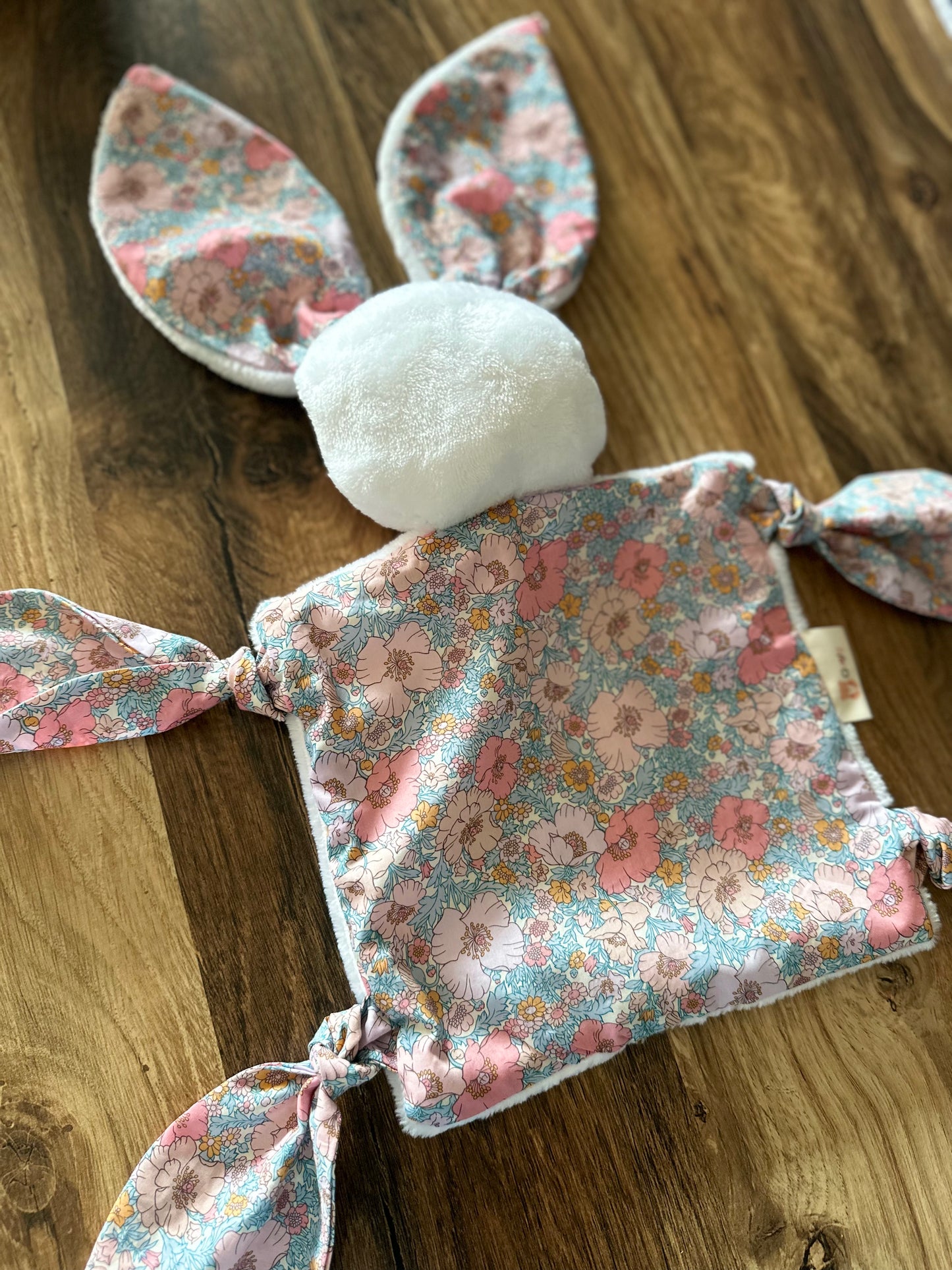 Doudous Voili & Voilou Liberty Mauve et rose – Compagnons faits main pour petits aventuriers