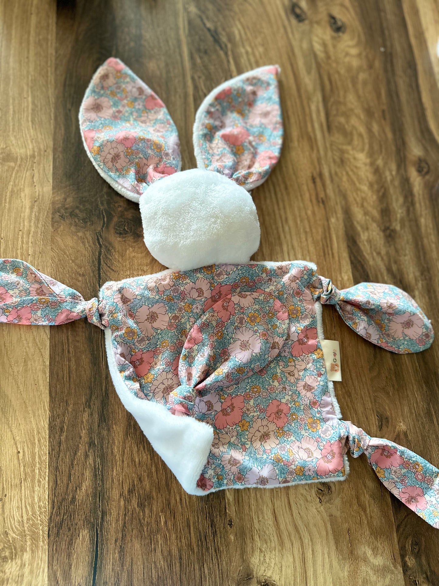 Doudous Voili & Voilou Liberty Mauve et rose – Compagnons faits main pour petits aventuriers