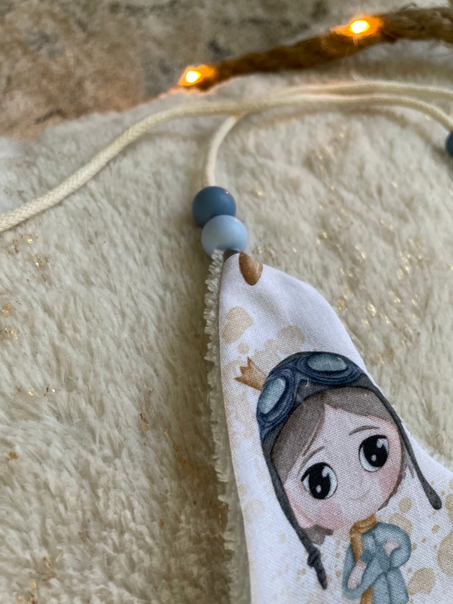 Blue drawstring bib