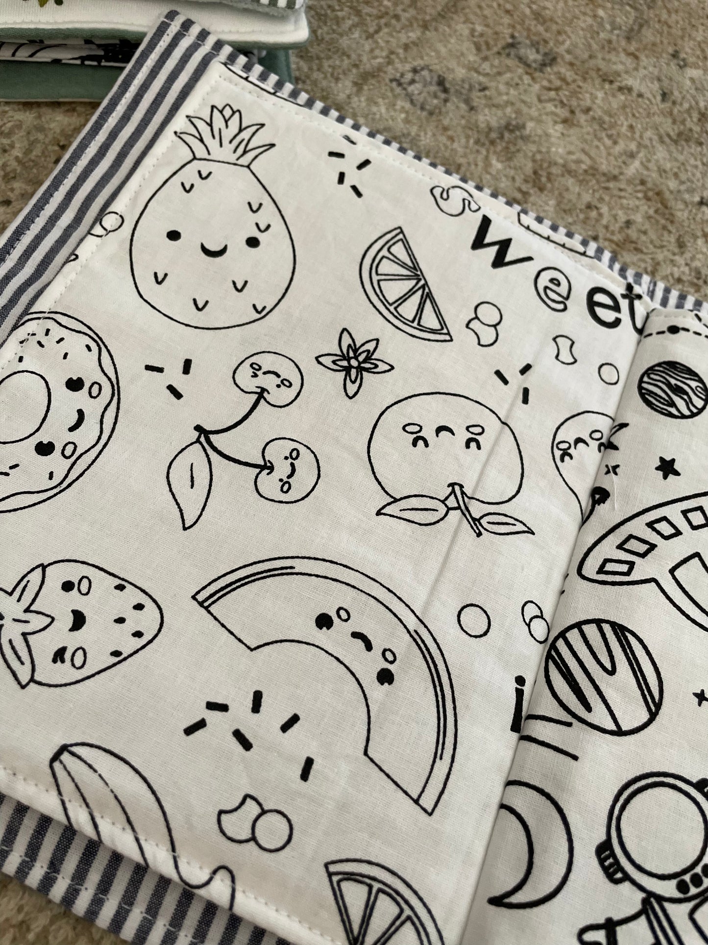 Blue washable coloring book