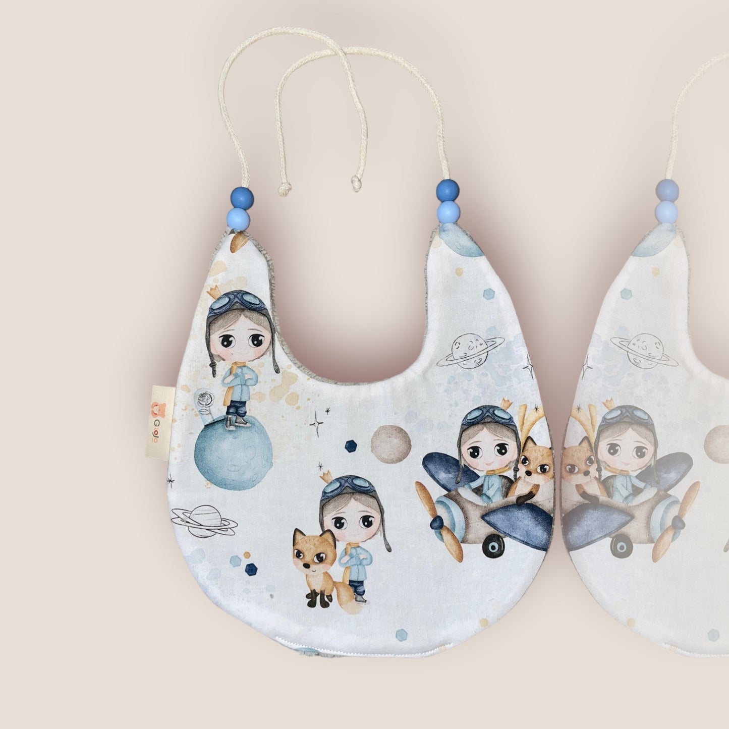 Blue drawstring bib