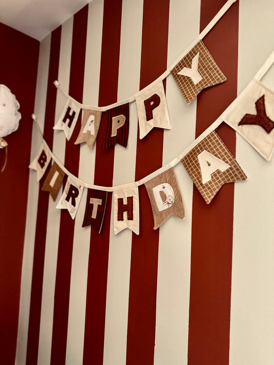 Banderole de fanions “Happy Birthday” – Édition Automne 🍂